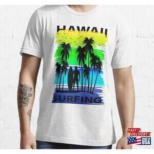 Hawaii Surfing Label Essential Tshirt Retro Tee